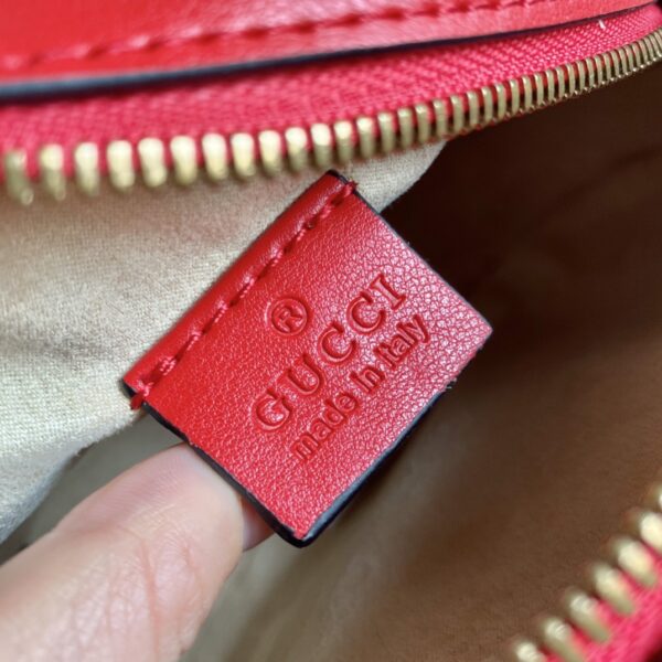 GUCCI MARMONT MINI ROUND SHOULDER BAG RED 550154 0OLET 6438 - Image 6