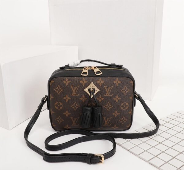 LOUIS VUITTON SAINTONG MONOGRAM CANVAS BLACK 22CM M43555 - Image 8