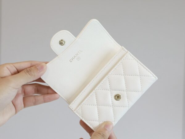 CHANEL CLASSIC CARD HOLDER WALLET WHITE AP0214 - Image 5