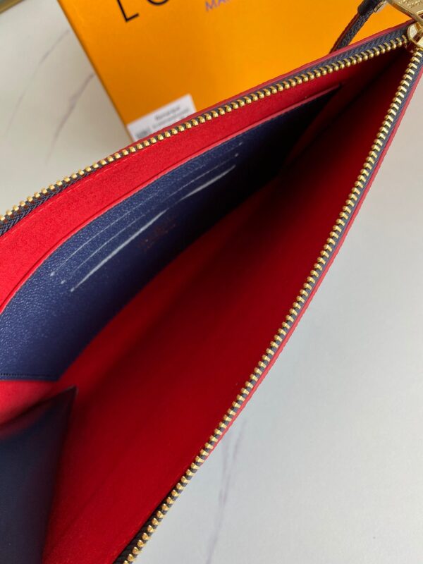 LOUIS VUITTON MONOGRAM MINI CLUTCH 23CM NAVY BLUE WALLET - Image 3