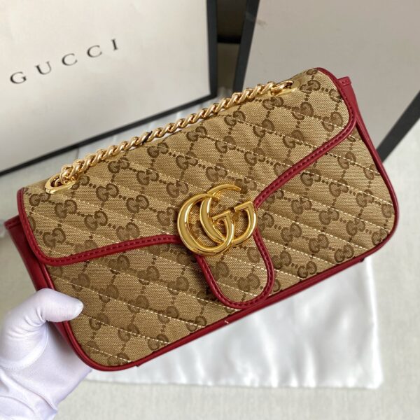 GUCCI GG MARMONT SHOULDER BAG RED 26CM 446744 HVKEG 8561 - Image 6