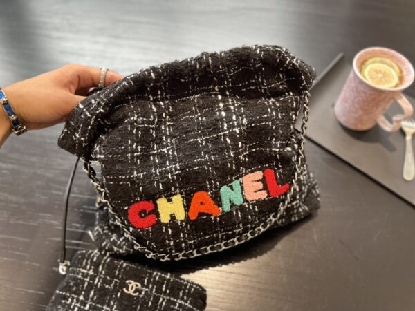 CHANEL WOMEN'S HANDBAG BLACK 30CM AS3261 B09562 NK815 - Image 4