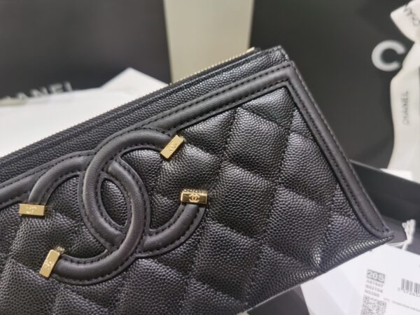 CHANEL SMALL POUCH 19CM BLACK A81942 - Image 5