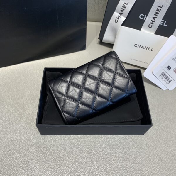 CHANEL 2.55 FLAP CARD HOLDER BLACK WALLET - Image 9