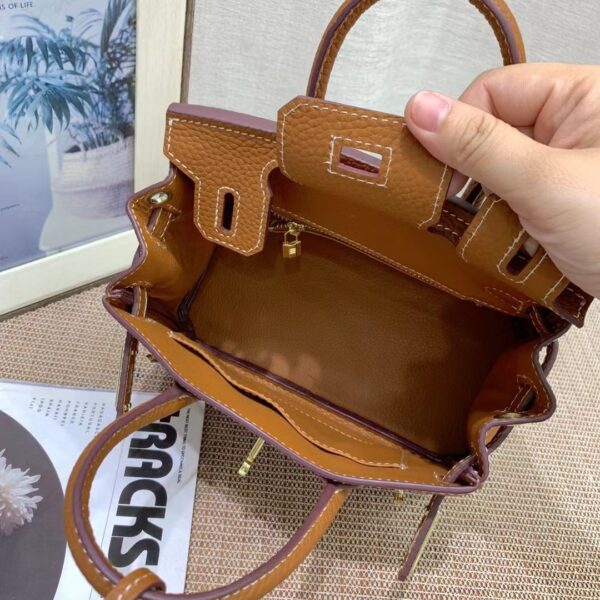 HERMES BIRKIN MINI GOLD HARDWARE EPSOM BROWN 20CM - Image 9