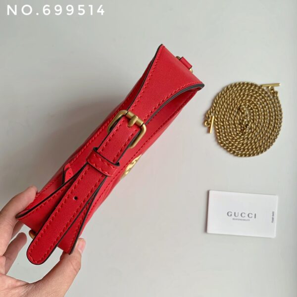 GUCCI MARMONT HALF MOON SHAPED MINI BAG RED 21CM - Image 4