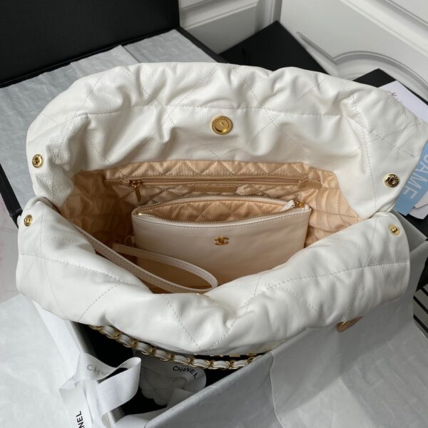 CHANEL 22 HANDBAG WHITE 42CM AS3261 - Image 5