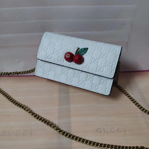 GUCCI GG SUPREME MINI BAG WITH CHERRIES IN WHITE 20CM - Image 8