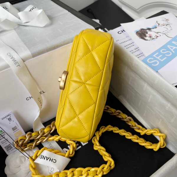 CHANEL MINI FLAP BAG YELLOW AS3205 - Image 5