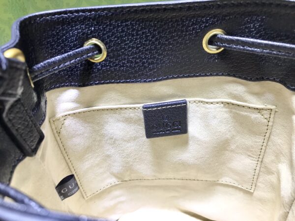 GUCCI LADIES OPHIDIA LEATHER BUCKET BAG IN BLACK 26CM 610846 CWG1G 1060 - Image 8