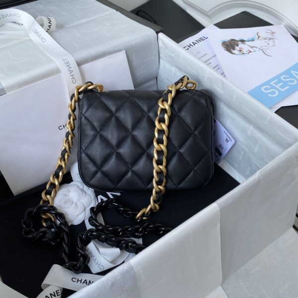 CHANEL MINI FLAP BAG BLACK AS3205 - Image 3