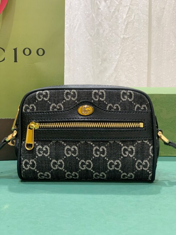 GUCCI OPHIDIA GG MINI BAG BLACK 17.5CM - Image 2