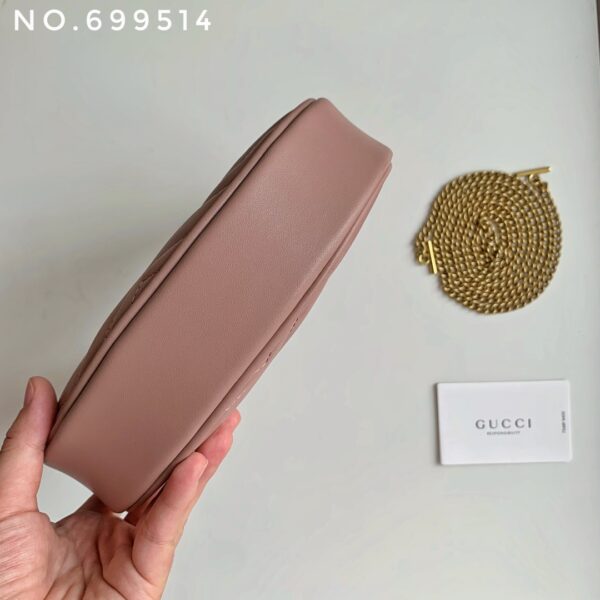 GUCCI MARMONT HALF MOON SHAPED MINI BAG ROSE 21CM - Image 3