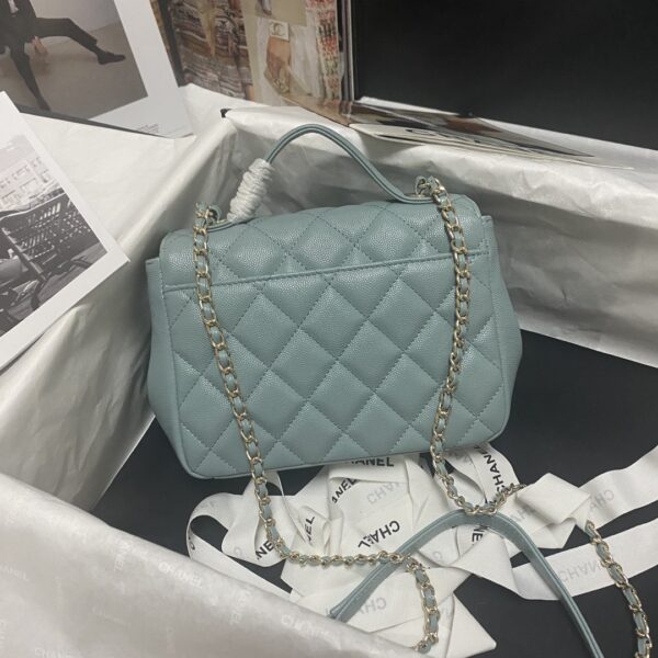 CHANEL MINI BUSINESS AFFINITY LIGHT TURQUOISE 19CM - Image 4