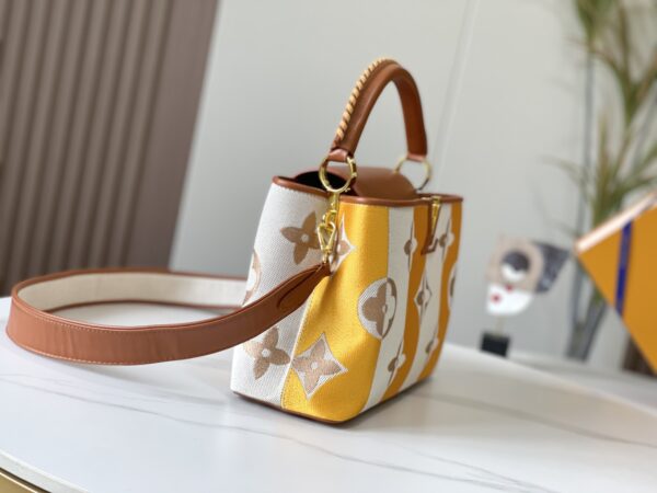 LOUIS VUITTON CAPUCINES BB HANDBAG YELLOW 27CM - Image 6