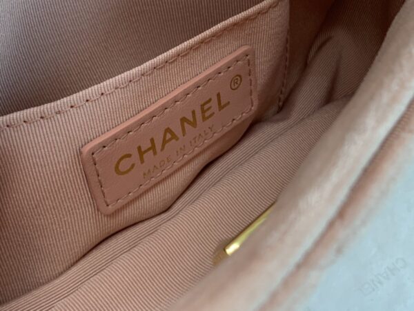 CHANEL VELVET MINI FLAP BAG LIGHT PINK 18CM - Image 2