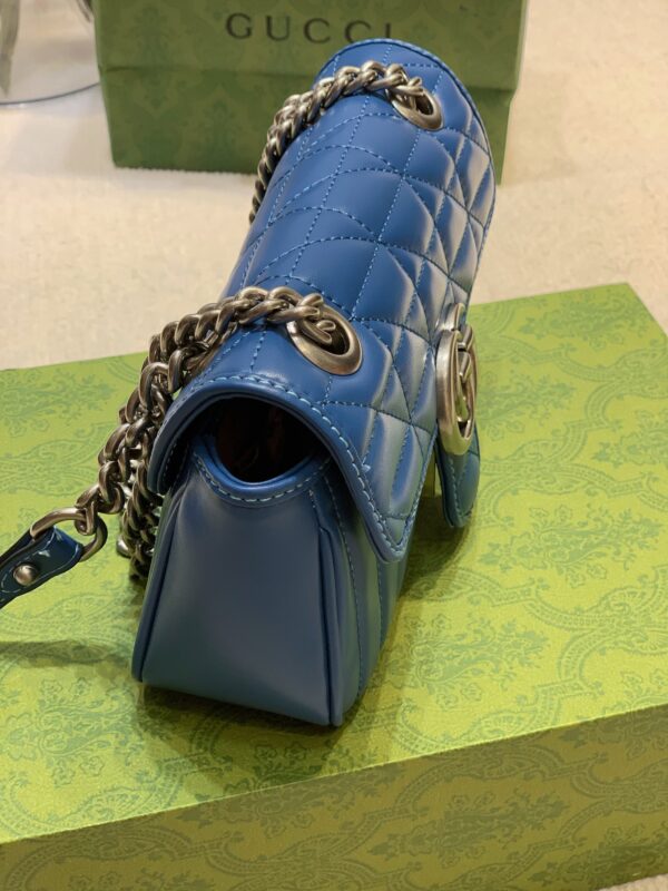 GUCCI GG MARMONT MINI SHOULDER BAG BLUE 23CM  ?443497 UM8AF 4340 - Image 6
