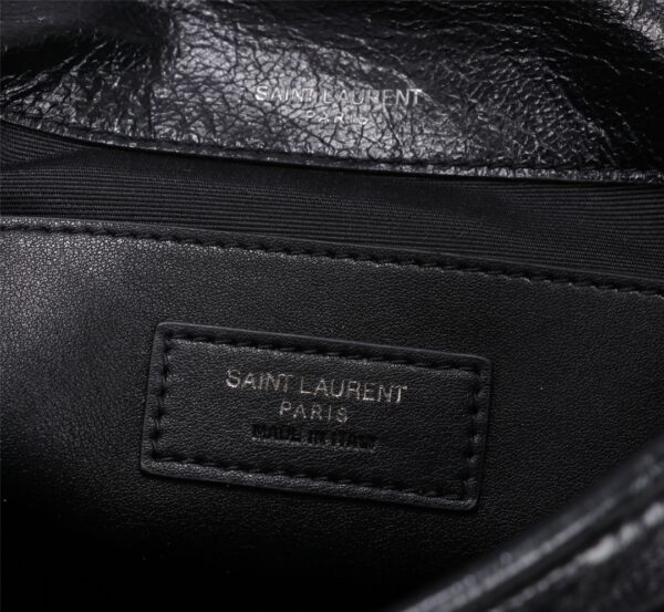 SAINT LAURENT NIKI BABY CHAIN BAG IN CRINKLED VINTAGE BLACK NOIR 21CM 6331600EN041000 - Image 3