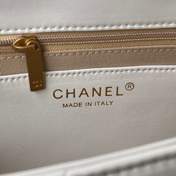 CHANEL LARGE FLAP BAG WHITE 27CM AS3215 - Image 3