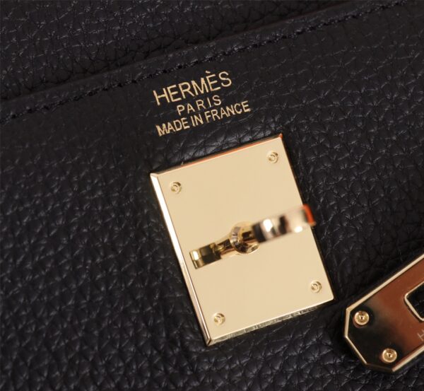 HERMES KELLY BLACK SELLIER ROUGE EPSOM GOLD HARDWARE 25CM - Image 2