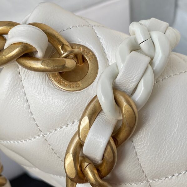 CHANEL MINI FLAP BAG WHITE AS3205 - Image 7