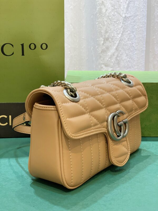 GUCCI GG MARMONT MINI SHOULDER BAG ROSE BEIGE 23CM 446744 UM8AN 2754 - Image 6
