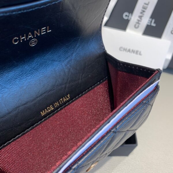 CHANEL 2.55 FLAP CARD HOLDER BLACK WALLET - Image 7