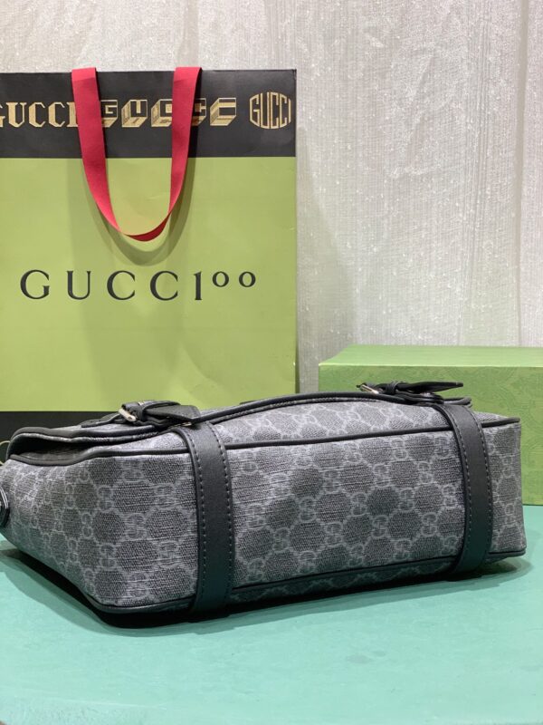 GUCCI GG MESSENGER BAG BLACK SUPREME CANVAS 28CM 658542 KGDHN 1000 - Image 3