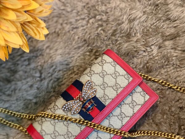 GUCCI LADIES MULTICOLOR QUEEN MARGARET LEATHER MINI SHOULDER BAG RED 20CM 476079 9I6QT 8540 - Image 7