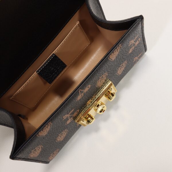 GUCCI PADLOCK SMALL BERRY SHOULDER BLACK LEATHER 20CM 409487 1T5ZG 1170 - Image 5