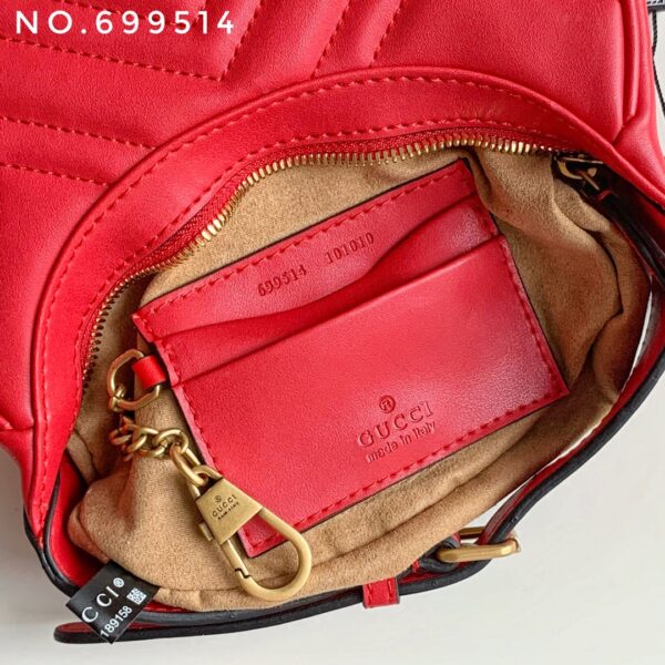 GUCCI MARMONT HALF MOON SHAPED MINI BAG RED 21CM - Image 2