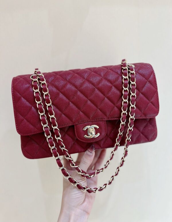 CHANEL SAC CLASSIQUE DARK RED 25CM - Image 6