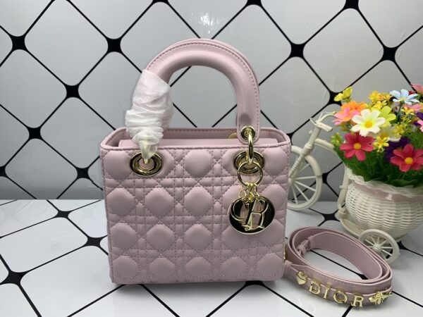 DIOR MEDIUM LADY BLUSH CANNAGE BAG PINK 20CM M0565ONGE_M50P - Image 4
