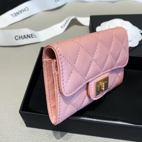 CHANEL 2.55 FLAP CARD HOLDER LIGHT PINK WALLET - Image 5
