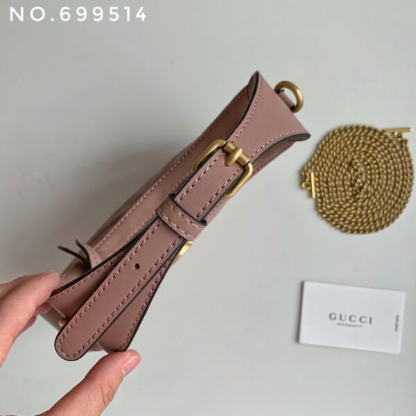 GUCCI MARMONT HALF MOON SHAPED MINI BAG ROSE 21CM - Image 5