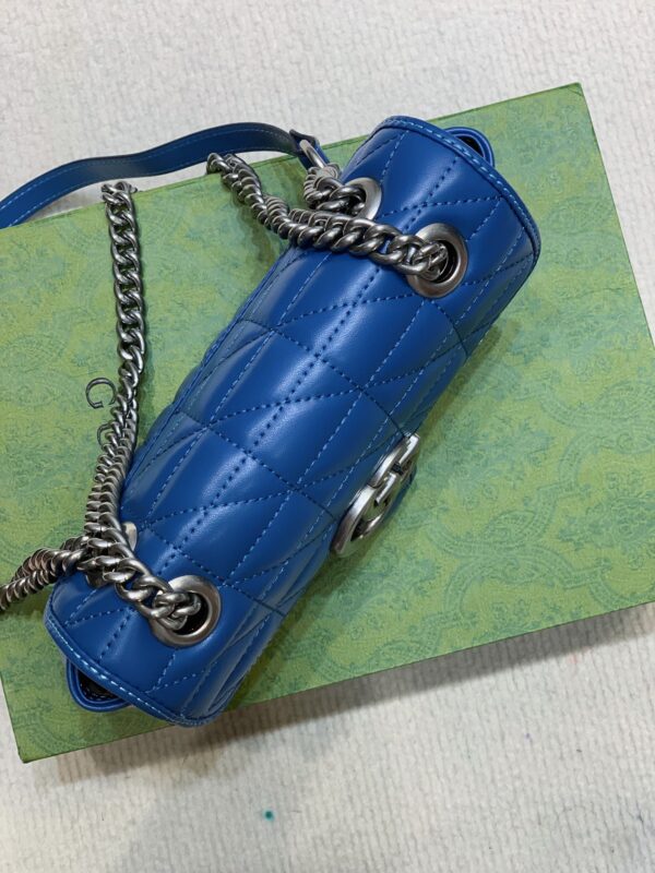 GUCCI GG MARMONT MINI SHOULDER BAG BLUE 23CM  ?443497 UM8AF 4340 - Image 5