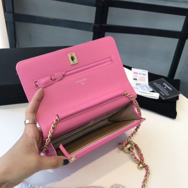 CHANEL WALLET ON CHAIN PINK AP2844 - Image 7