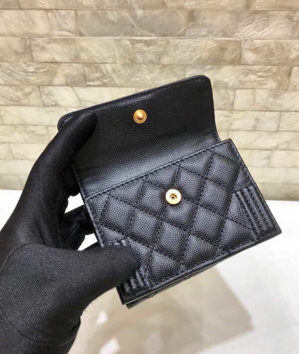 CHANEL BOY CLASSIC WALLET BLACK GOLD 84432 - Image 5