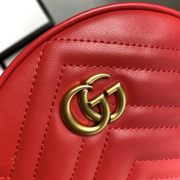 GUCCI MARMONT MINI ROUND SHOULDER BAG RED 550154 0OLET 6438 - Image 7