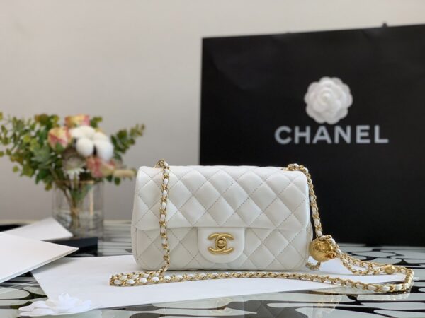 CHANEL QUILTED MINI CC RECTANGULAR FLAP BAG 20CM WHITE - Image 2