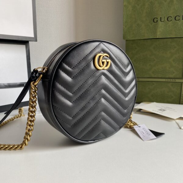 GUCCI MARMONT MINI ROUND SHOULDER BAG BLACK 550154-0OLET-1000 - Image 5