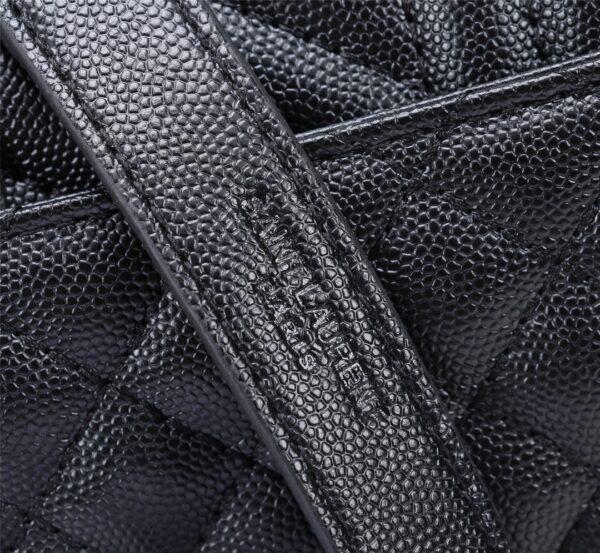 SAINT LAURENT ENVELOPE SMALL BAG IN MIX MATELASSÉ GRAIN DE POUDRE EMBOSSED BLACK SILVER 600195BOW921000 - Image 3