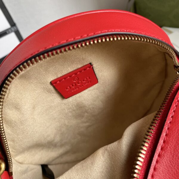 GUCCI MARMONT MINI ROUND SHOULDER BAG RED 550154 0OLET 6438 - Image 9