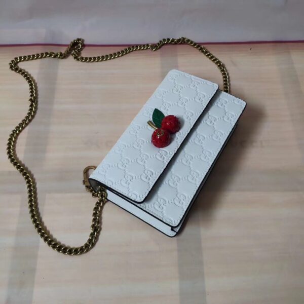GUCCI GG SUPREME MINI BAG WITH CHERRIES IN WHITE 20CM - Image 6