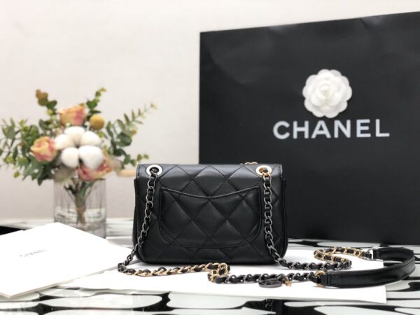 CHANEL MINI FLAP GLASS PEARLS STRASS BAG 19CM BLACK AS2978 - Image 9