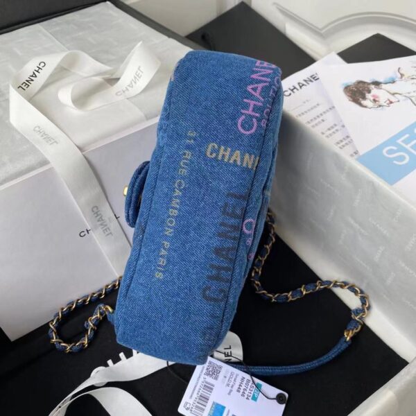 CHANEL SMALL FLAP BAG BLUE & MULTICOLOR AS3134 - Image 6
