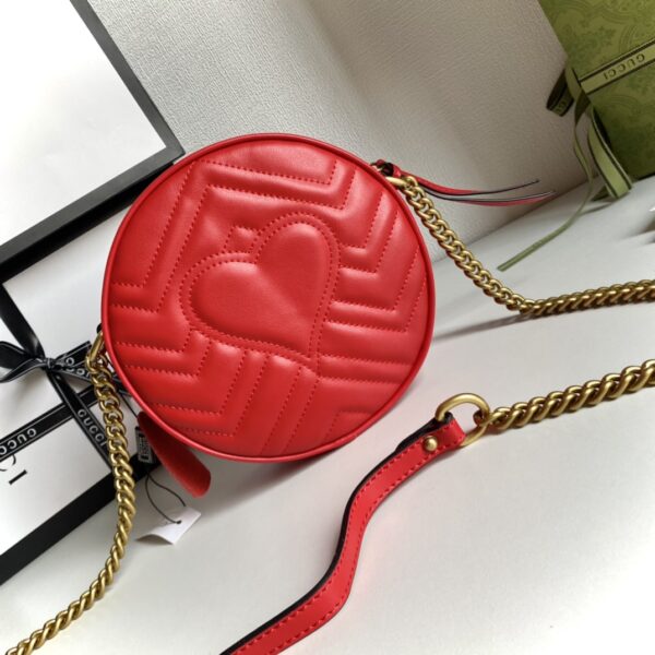 GUCCI MARMONT MINI ROUND SHOULDER BAG RED 550154 0OLET 6438 - Image 5