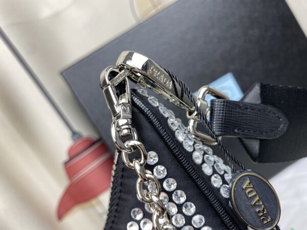 PRADA RE-EDITION 2005 SATIN BAG WITH CRYSTALS 1BH2042AWLF0T7OVV9L - Image 3