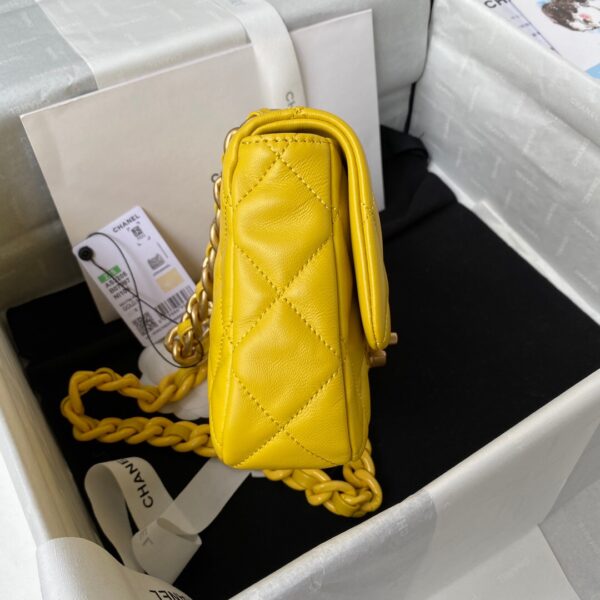 CHANEL MINI FLAP BAG YELLOW AS3205 - Image 8