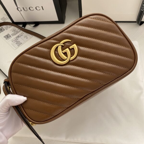 GUCCI MARMONT SMALL MATELASSÉ SHOULDER BAG BROWN 447632 0OLFT 2535 - Image 8